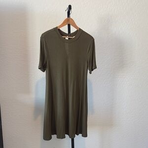 Olive Green Short Sleeve Dress